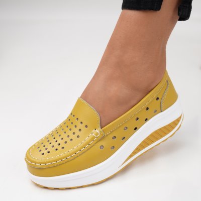 Pantofi Piele Naturala Relly8 Yellow