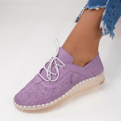 Pantofi Piele Naturala Liria Purple
