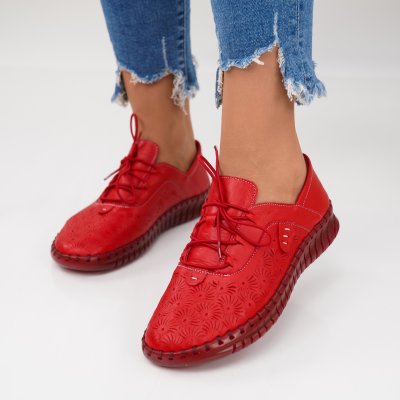Pantofi Piele Naturala Liria Red
