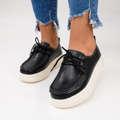 Pantofi Piele Naturala Makara Black