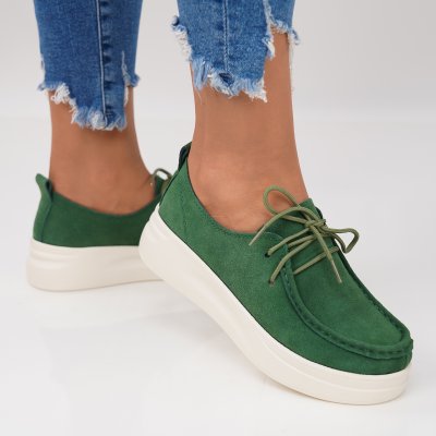 Pantofi Piele Naturala Zasha Green