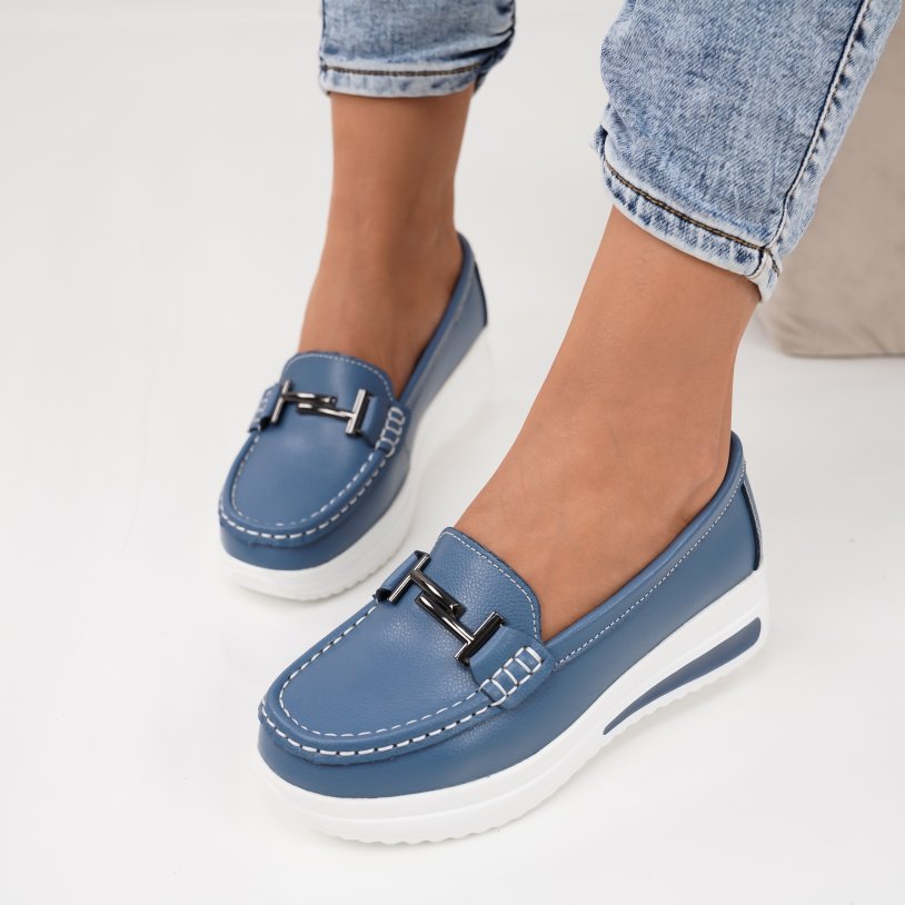 Pantofi Piele Naturala Bridge Blue