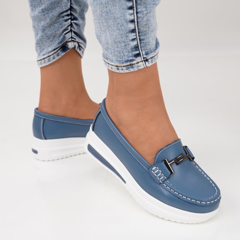 Pantofi Piele Naturala Bridge Blue