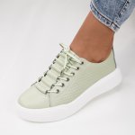 Pantofi Sport Piele Naturala Limone Green