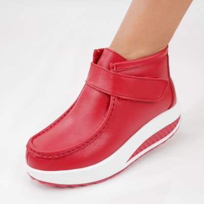 Ghete Piele Naturala Relly Red