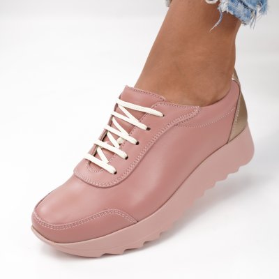 Pantofi Sport Piele Naturala Ostende2 Pink