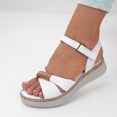 Sandale piele naturala Galafi White