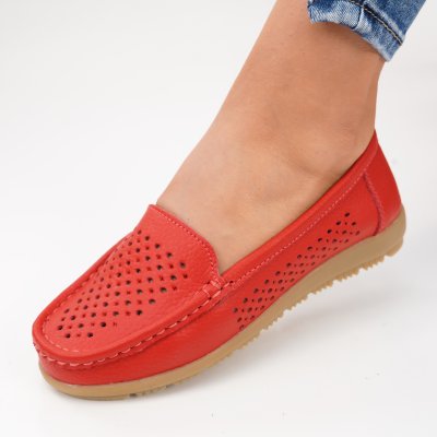 Pantofi Piele Naturala Tarsus Red