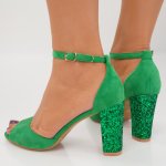 Sandale Cu Toc Bisset Green