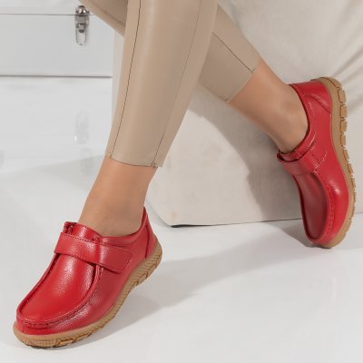 Pantofi Piele Naturala Ellen3 Red
