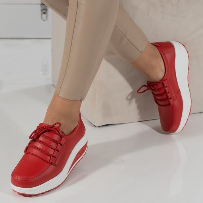 Pantofi Piele Naturala Raysa Red