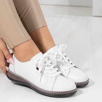 Pantofi Piele Naturala Kenia White