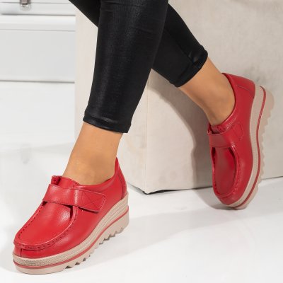 Pantofi Piele Naturala Rivia Red 