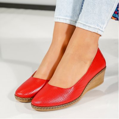 Pantofi Piele Naturala Mistic Red