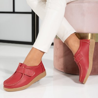 Pantofi Piele Naturala Esen Red