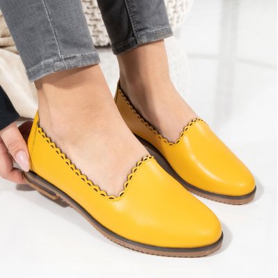 Pantofi Piele Naturala Efes Yellow